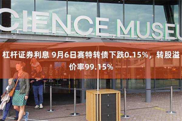 杠杆证券利息 9月6日赛特转债下跌0.15%，转股溢价率99.15%